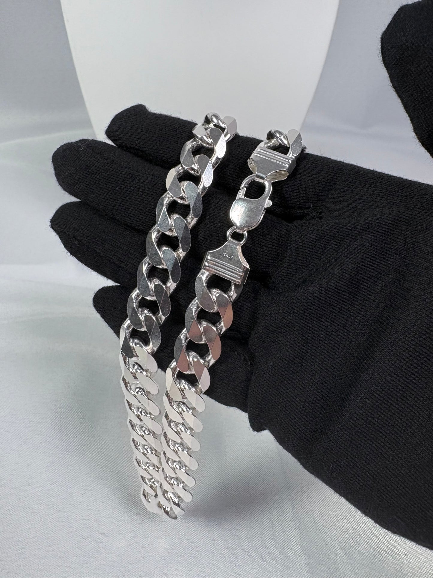 Solid .925 Sterling Silver Cuban Link In 13.5mm