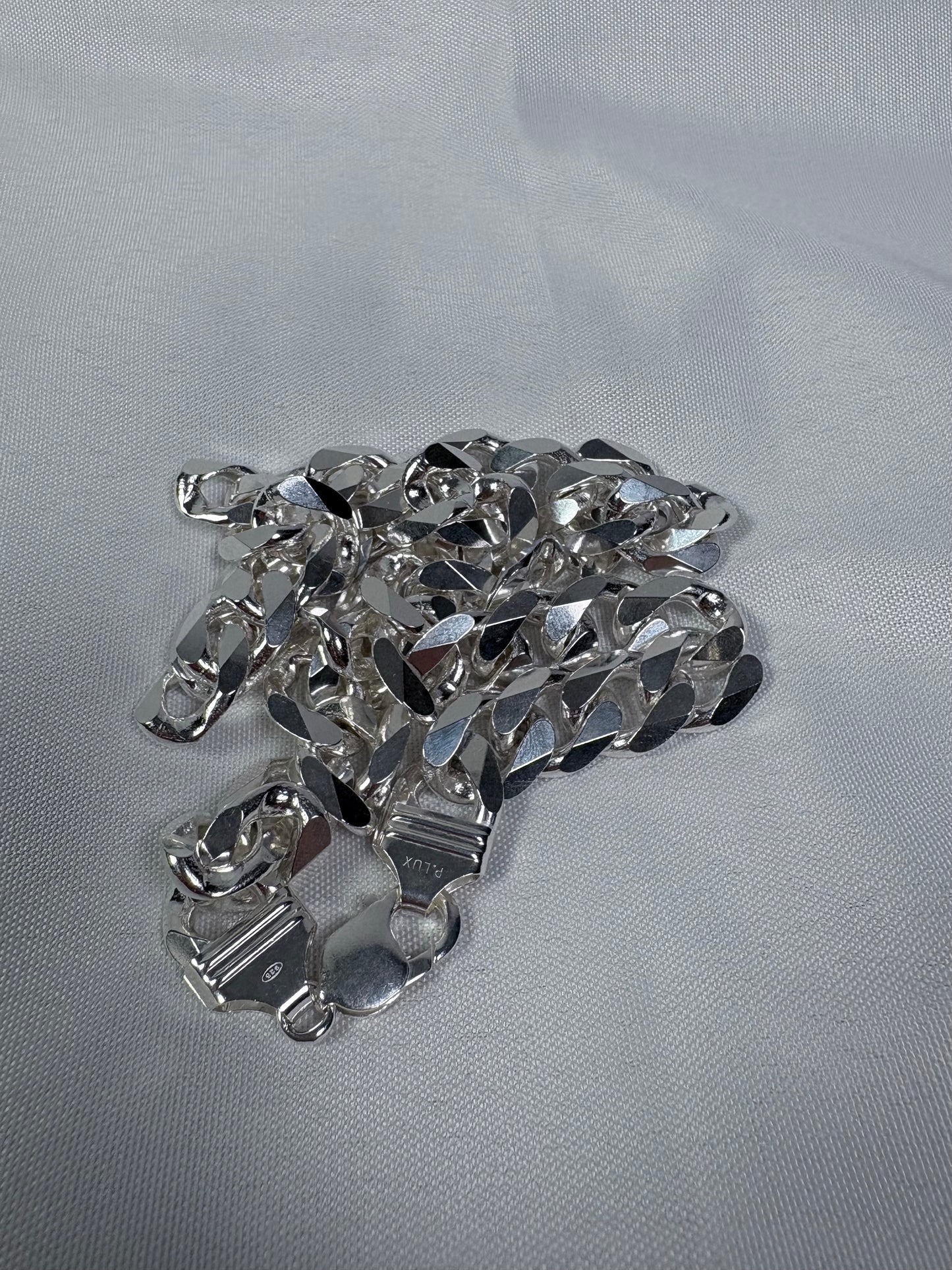 Solid .925 Sterling Silver Cuban Link In 13.5mm