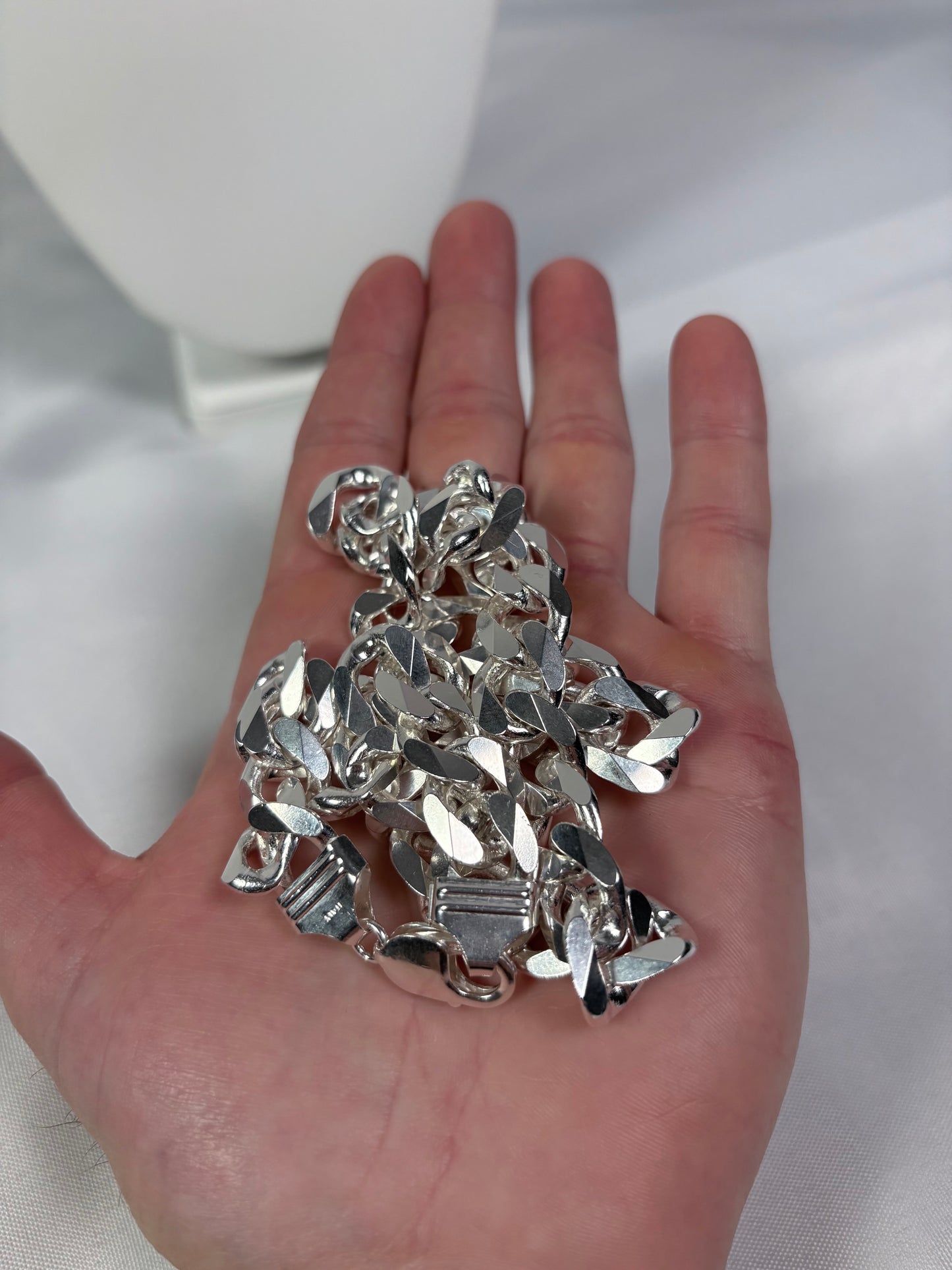 Solid .925 Sterling Silver Cuban Link In 13.5mm