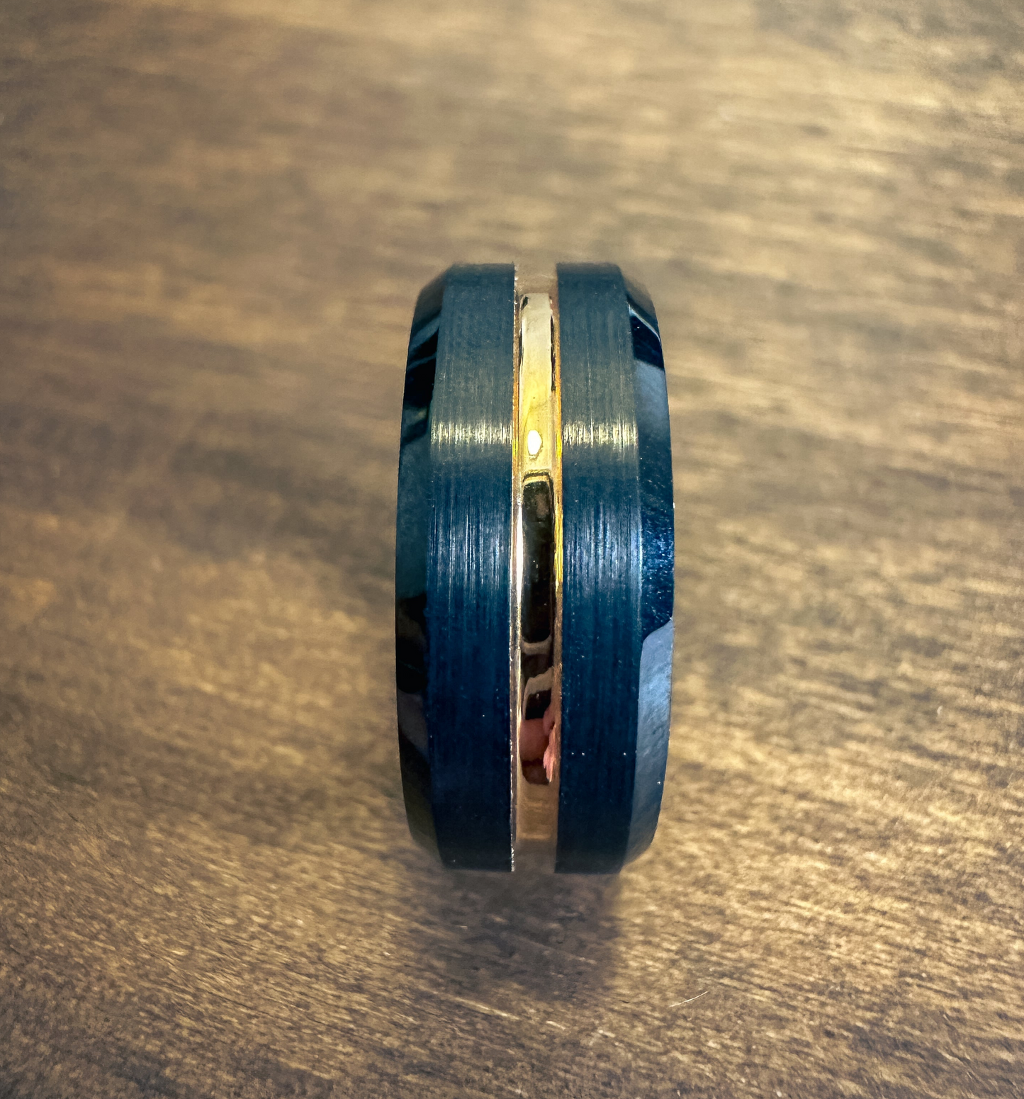 Two Tone Black and Rose Gold Ring