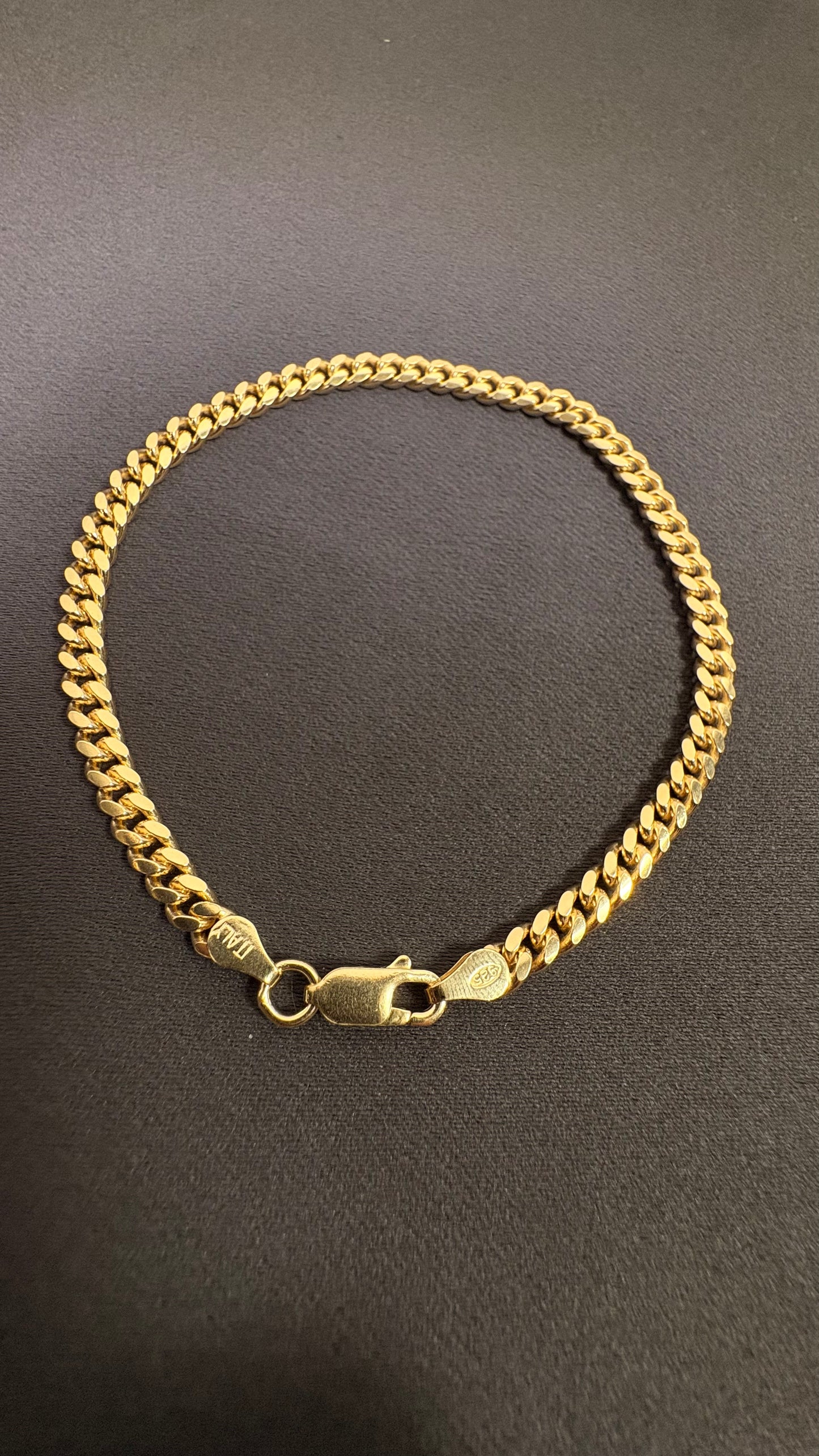 14k Gold Vermeil Miami Cuban Link Bracelet In 4mm 7 & 8 Inches