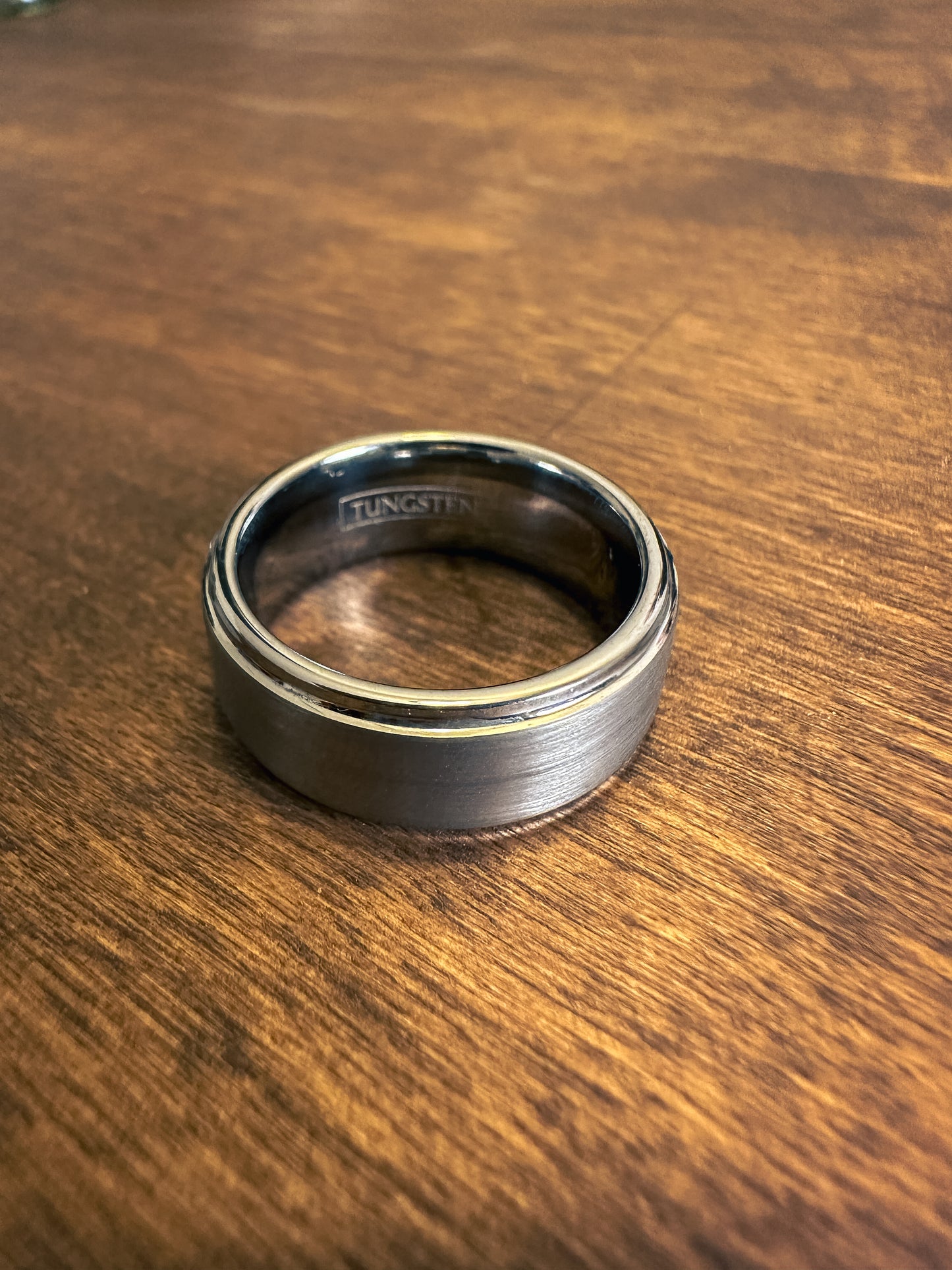 Silver Brushed Tungsten Ring