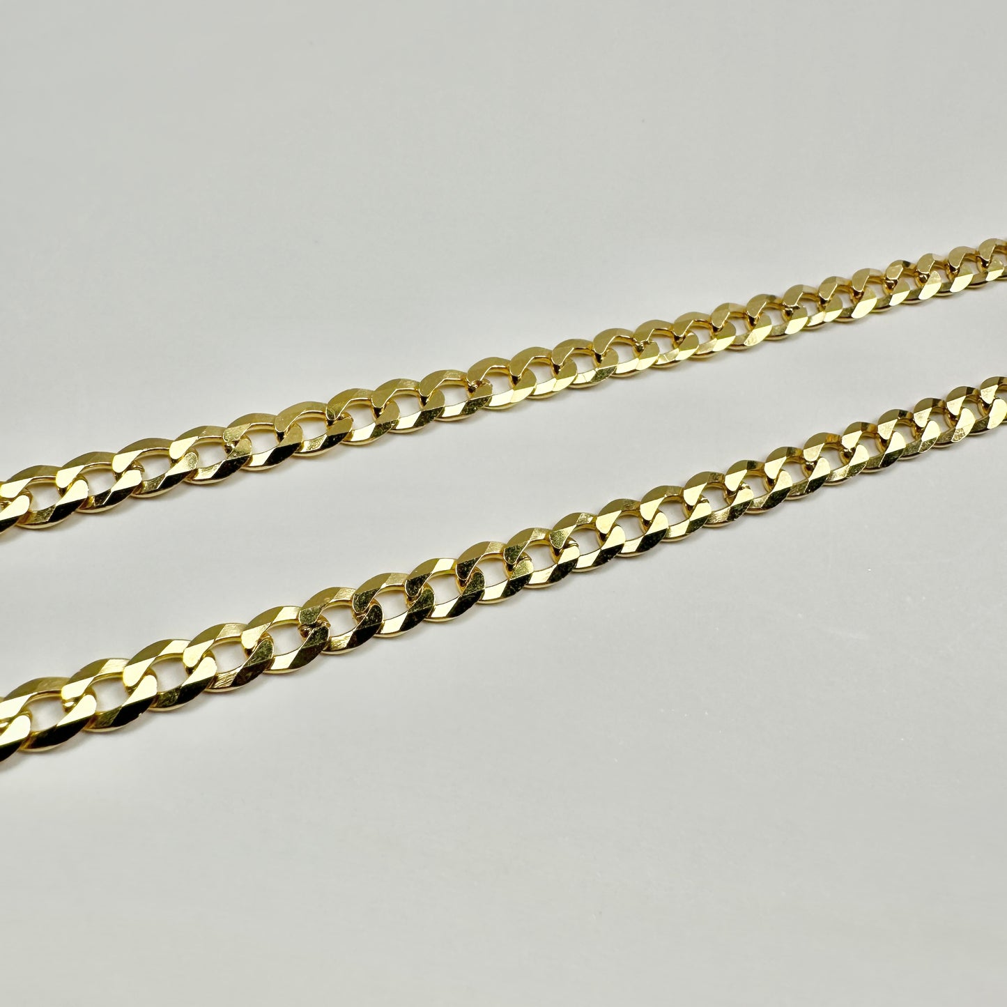 14k Gold Vermeil Flat Cuban Link Chain 4mm