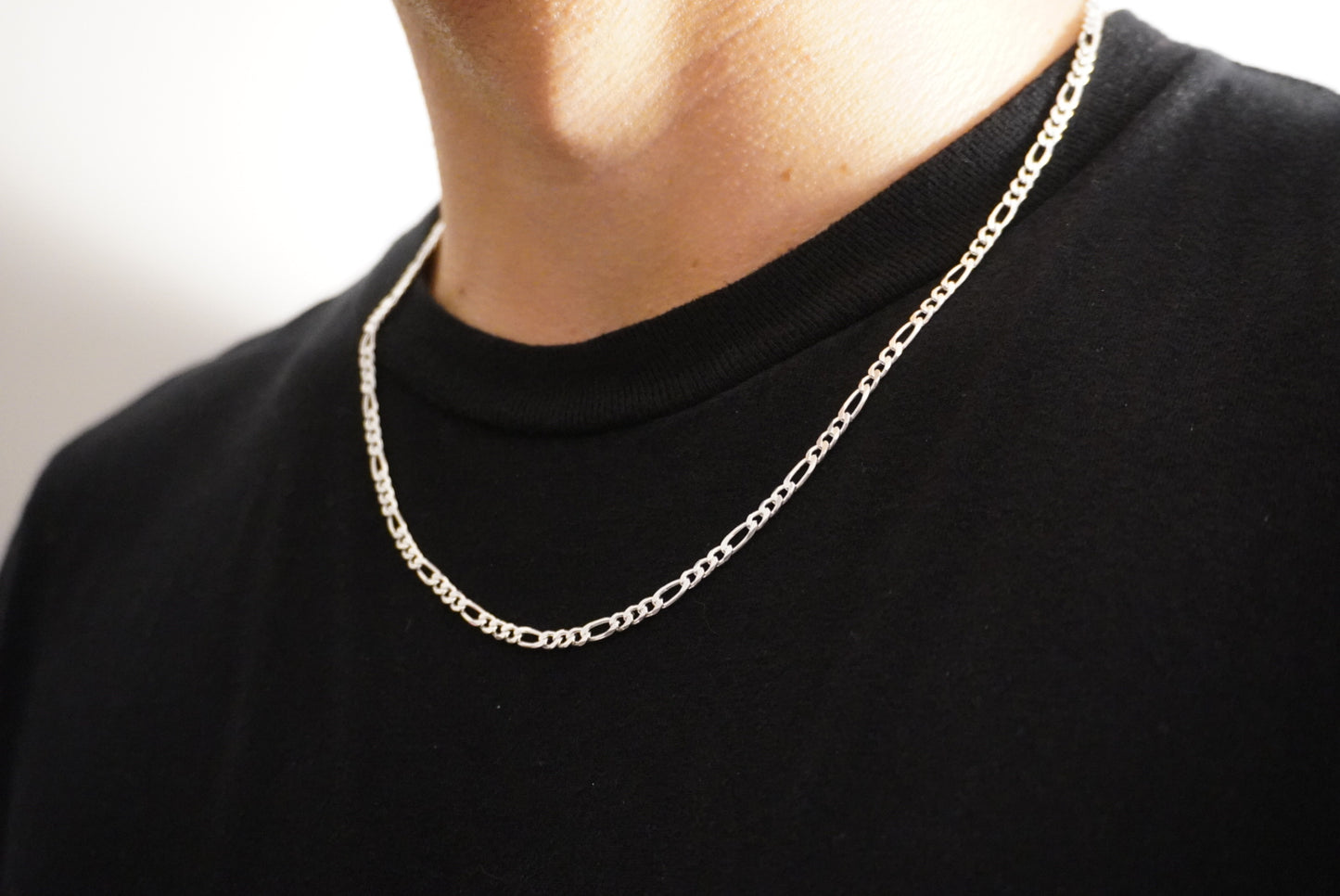 Solid .925 Sterling Silver Figaro Link Chain 3.5mm