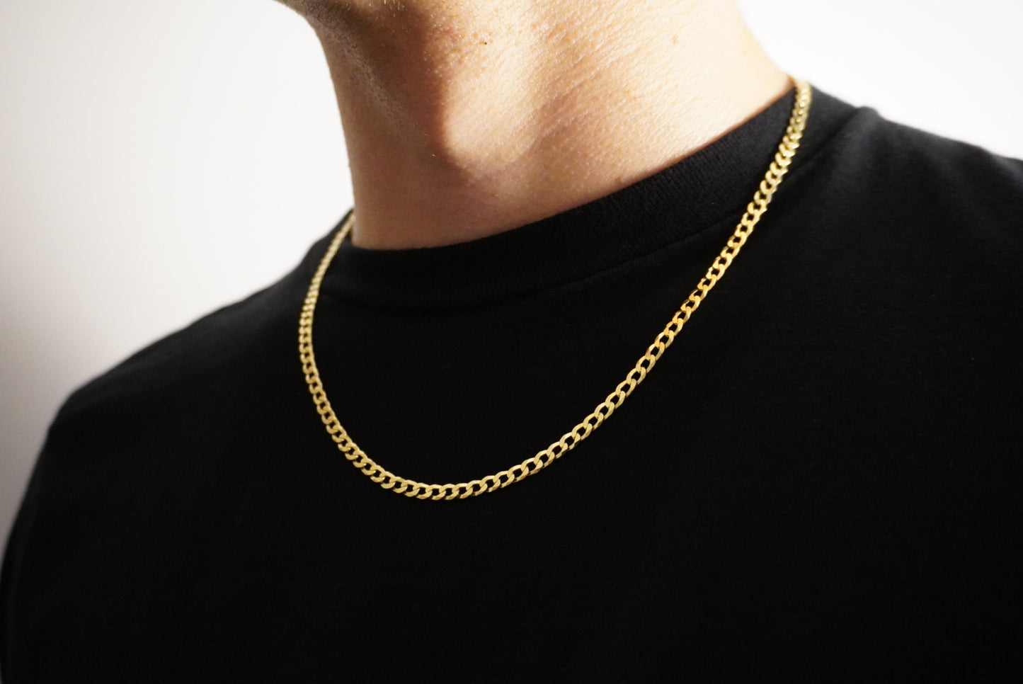 14k Gold Vermeil Flat Cuban Link Chain 4mm