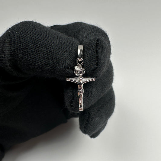 Solid .925 Sterling Silver Crucifix Cross Pendant