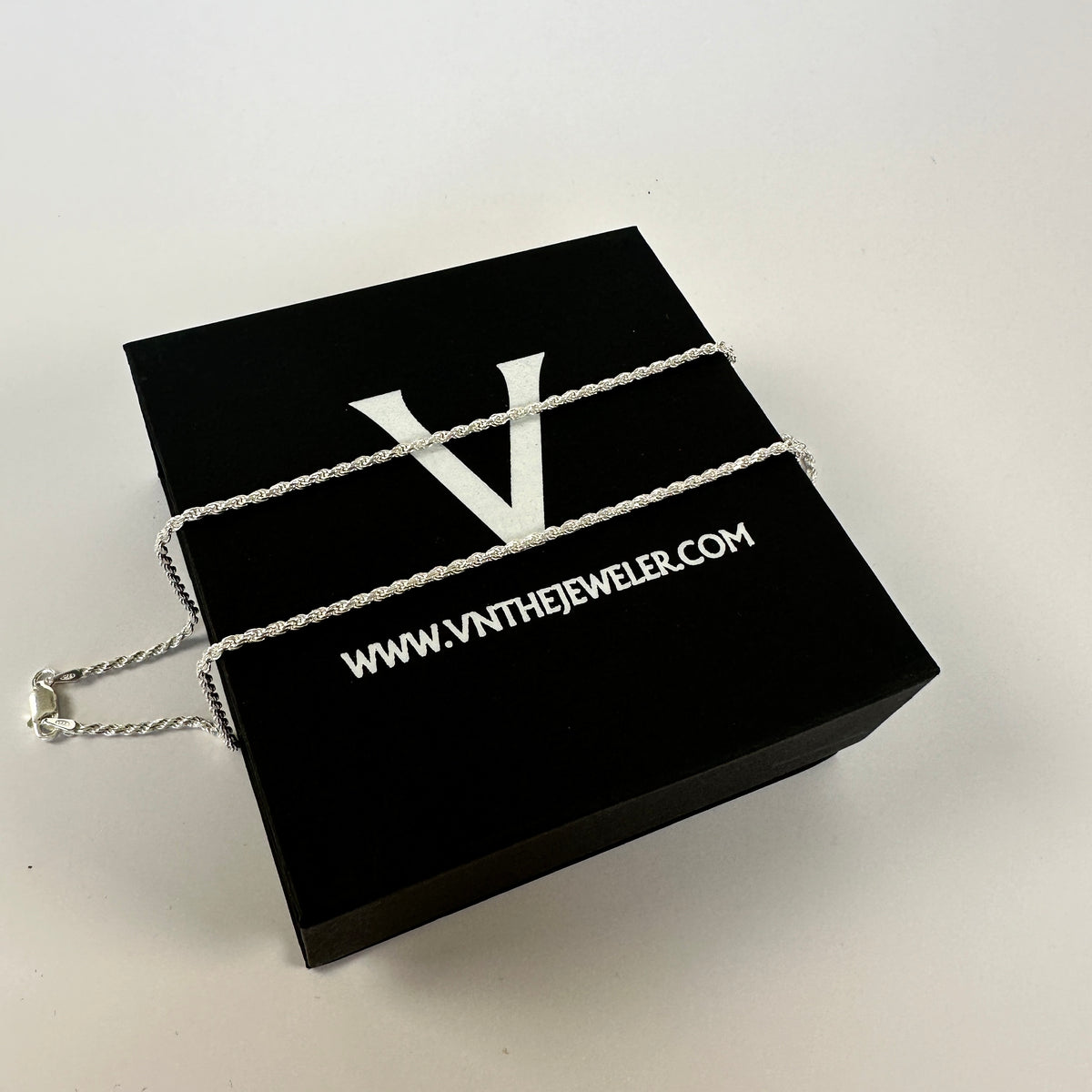 2mm Rope Chain Stack Solid .925 Sterling Silver Rope Chain Stack 2mm – VNTheJeweler