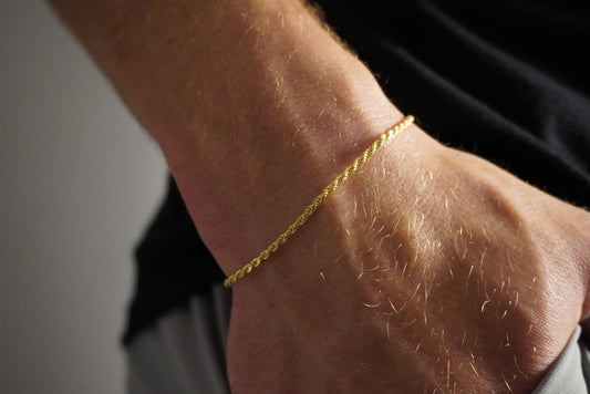 14k Gold Vermeil Rope Bracelet 2mm