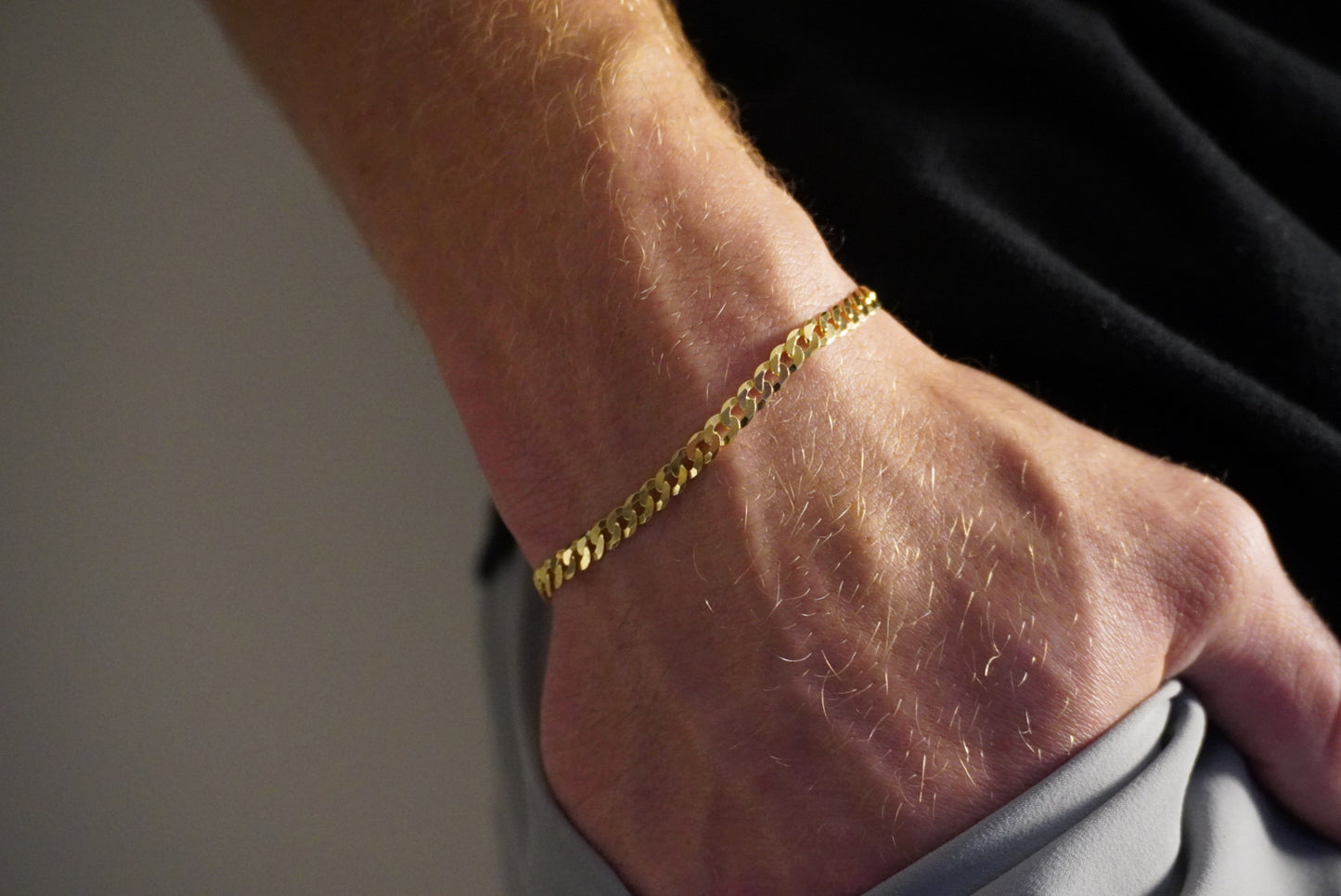 14k Gold Vermeil Flat Cuban Bracelet