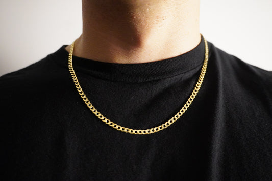 14k Gold Vermeil Flat Cuban Link Chain 4mm