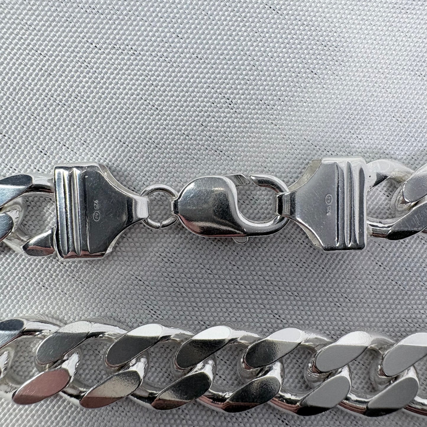 Solid .925 Sterling Silver Cuban Link Necklace In 11mm