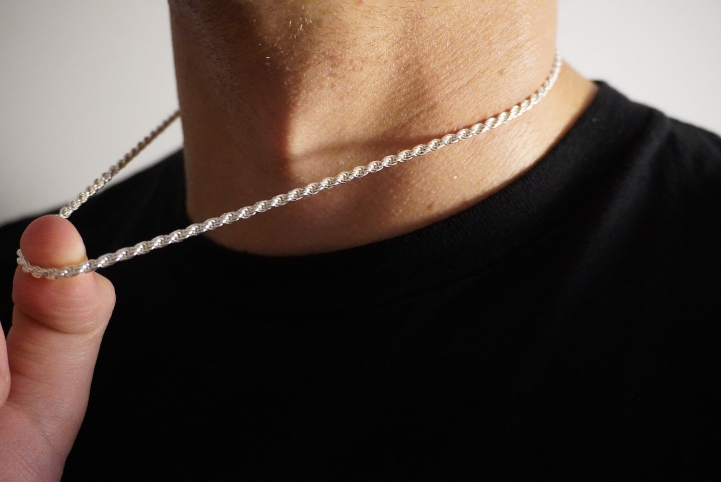 Solid .925 Sterling Silver Diamond Cut Rope Chain 3mm