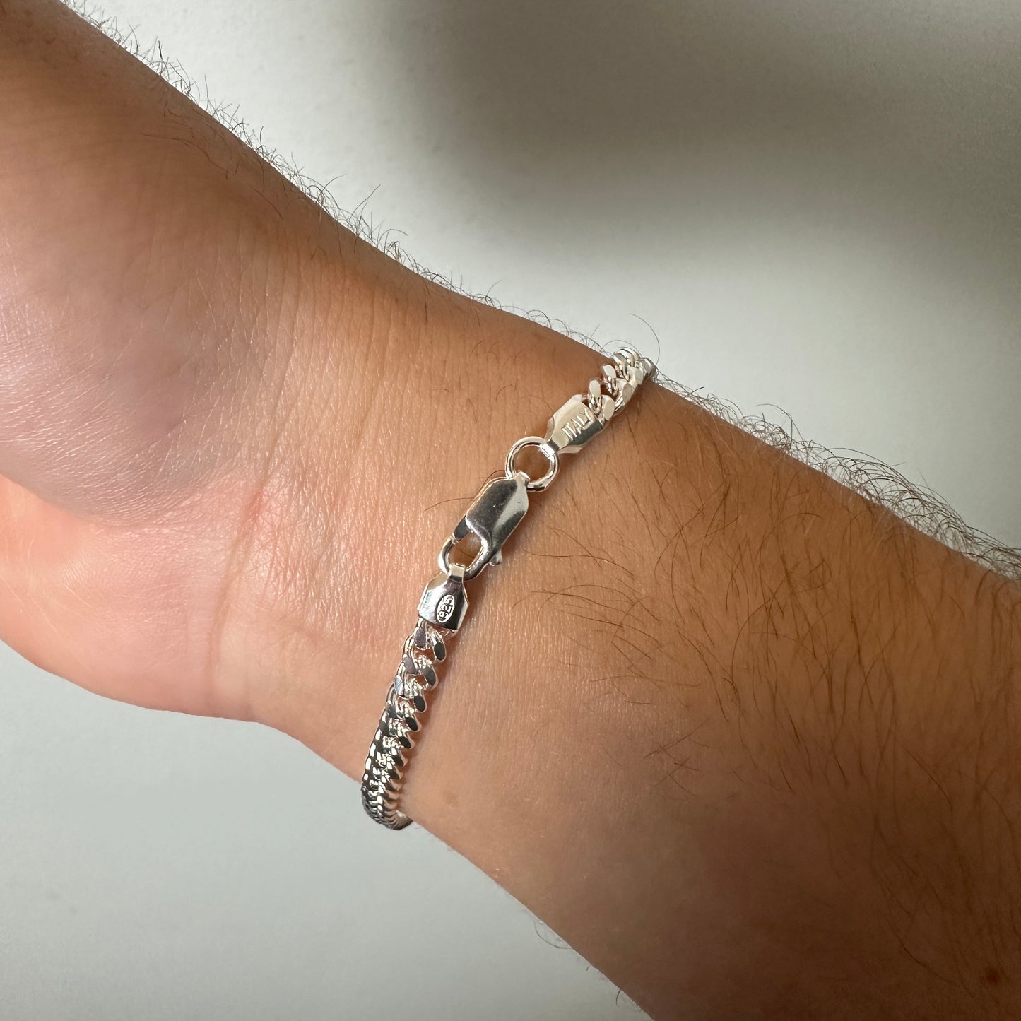 Solid .925 Sterling Silver Miami Cuban Bracelet 4mm