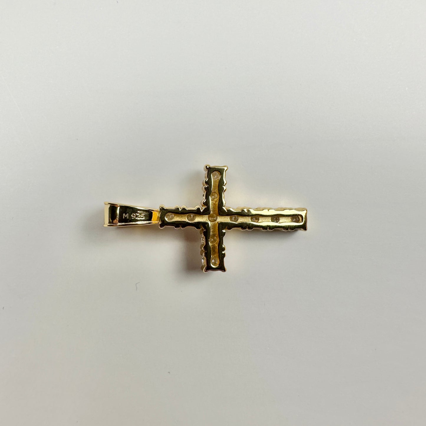 Certified VVS Moissanite Cross Pendant In 14K Gold Vermeil