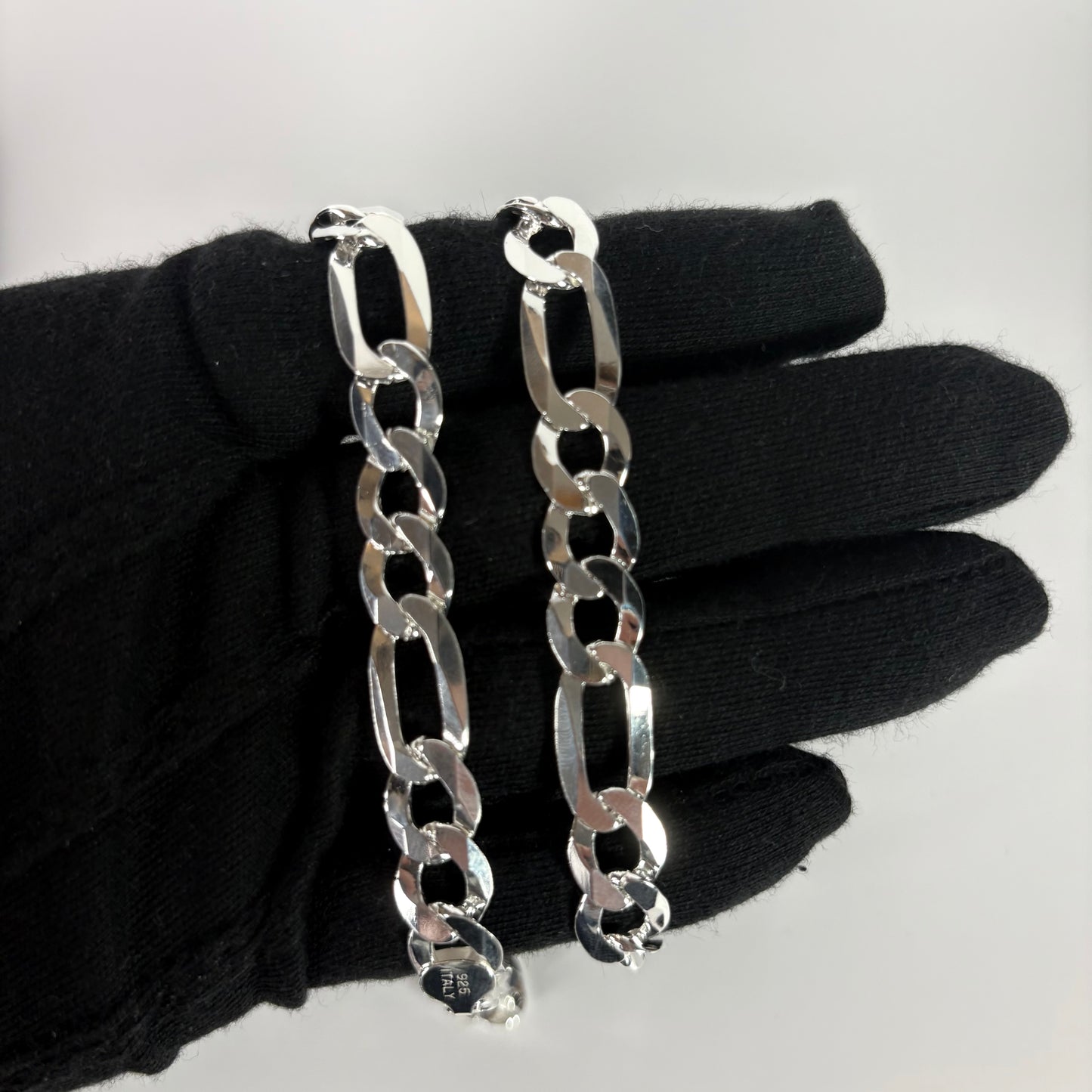 Solid .925 Sterling Silver Figaro Link Chain In 10mm