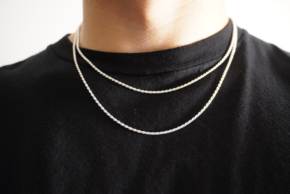 2mm Rope Chain Stack Solid .925 Sterling Silver Rope Chain Stack 2mm – VNTheJeweler