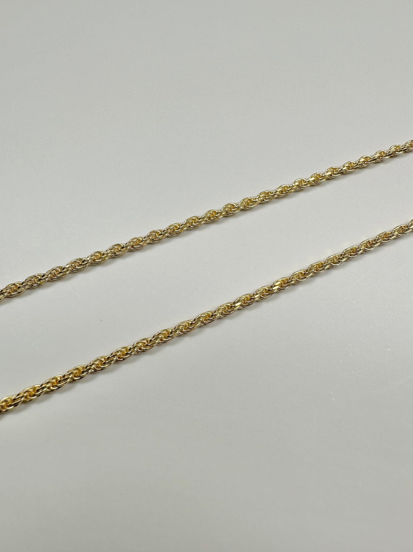 14k Gold Vermeil Diamond Cut Rope Chain 2mm