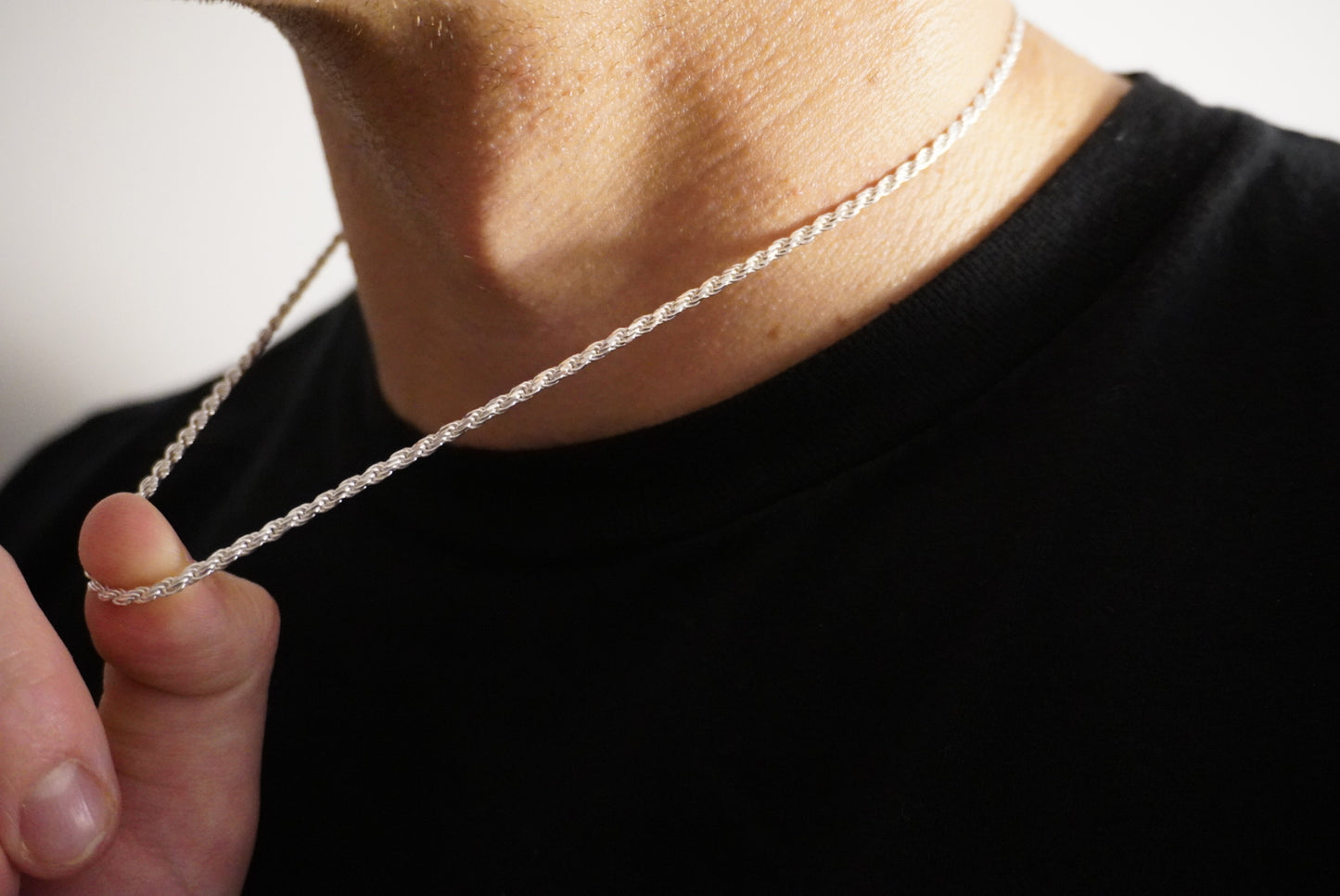 Solid .925 Sterling Silver Diamond Cut Rope Chain 2.5mm