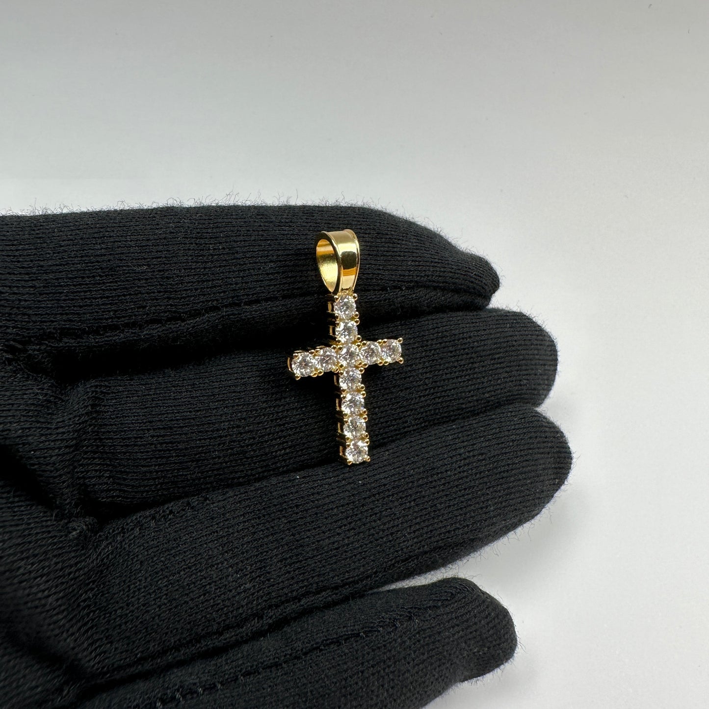 Certified VVS Moissanite Cross Pendant In 14K Gold Vermeil