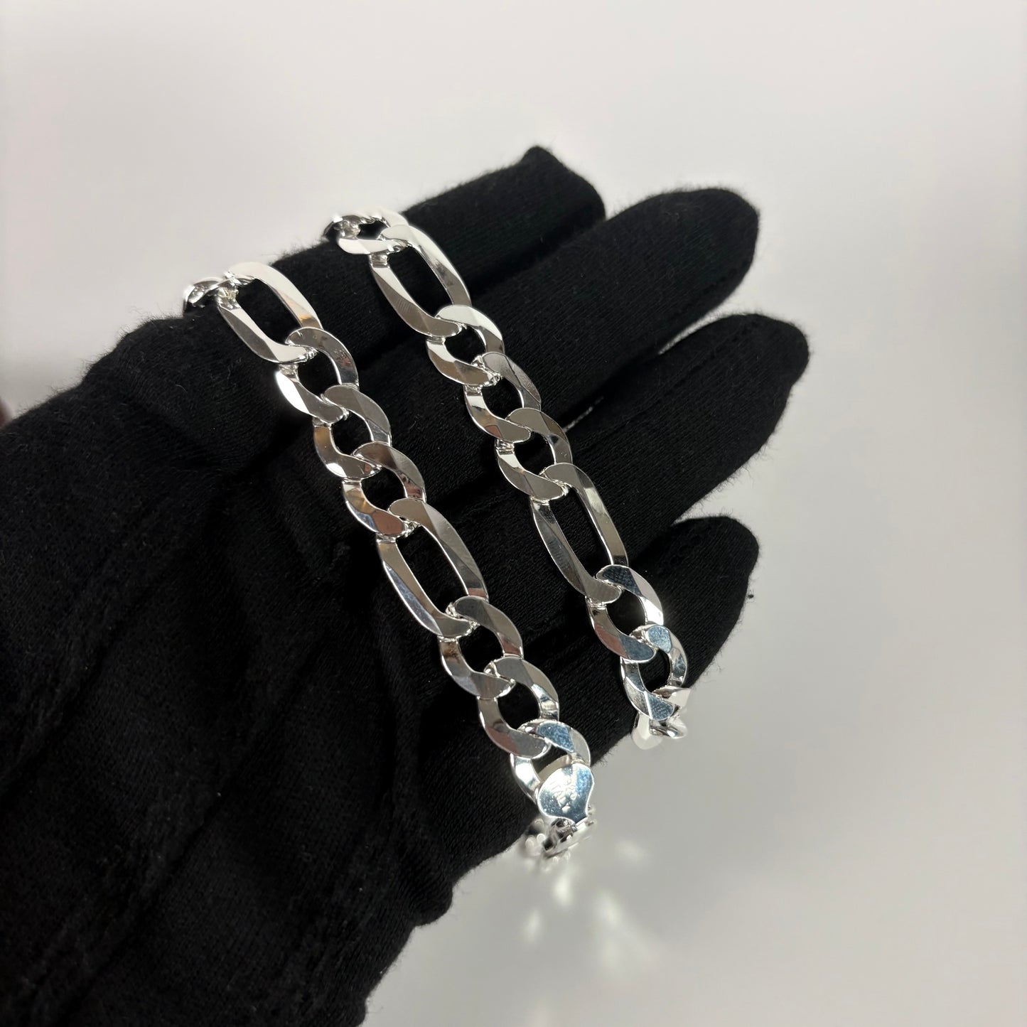 Solid .925 Sterling Silver Figaro Link Chain In 10mm