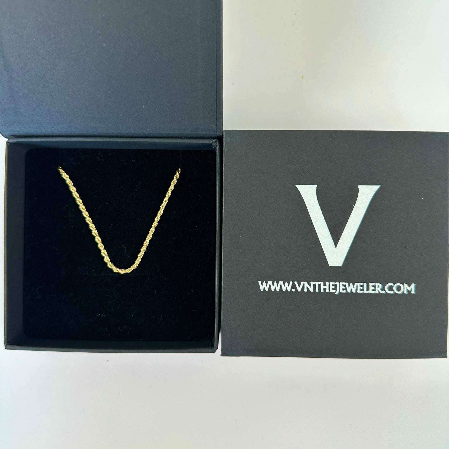 14k Gold Vermeil Diamond Cut Rope Chain Stack 2mm