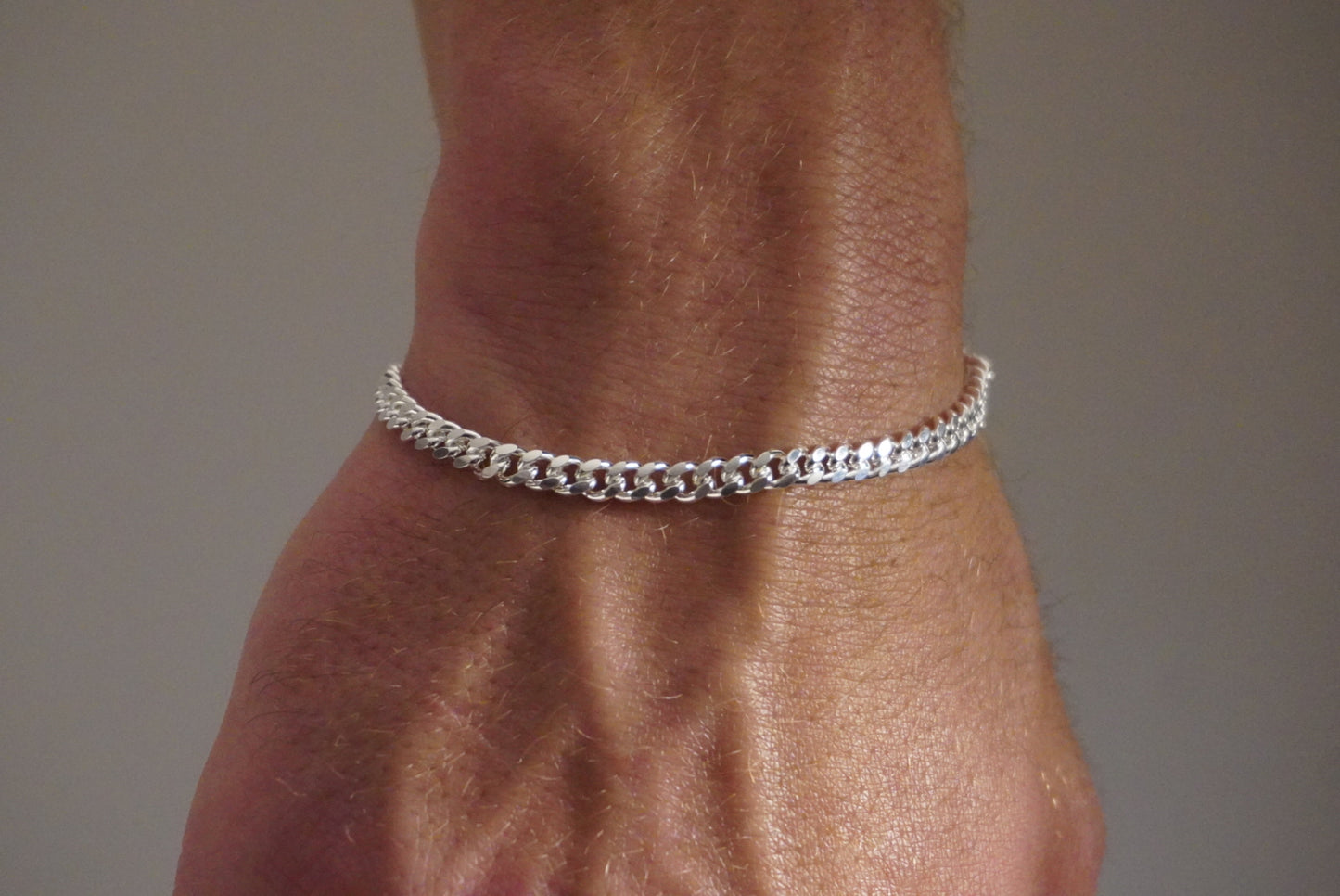 Solid .925 Sterling Silver Miami Cuban Bracelet 4mm