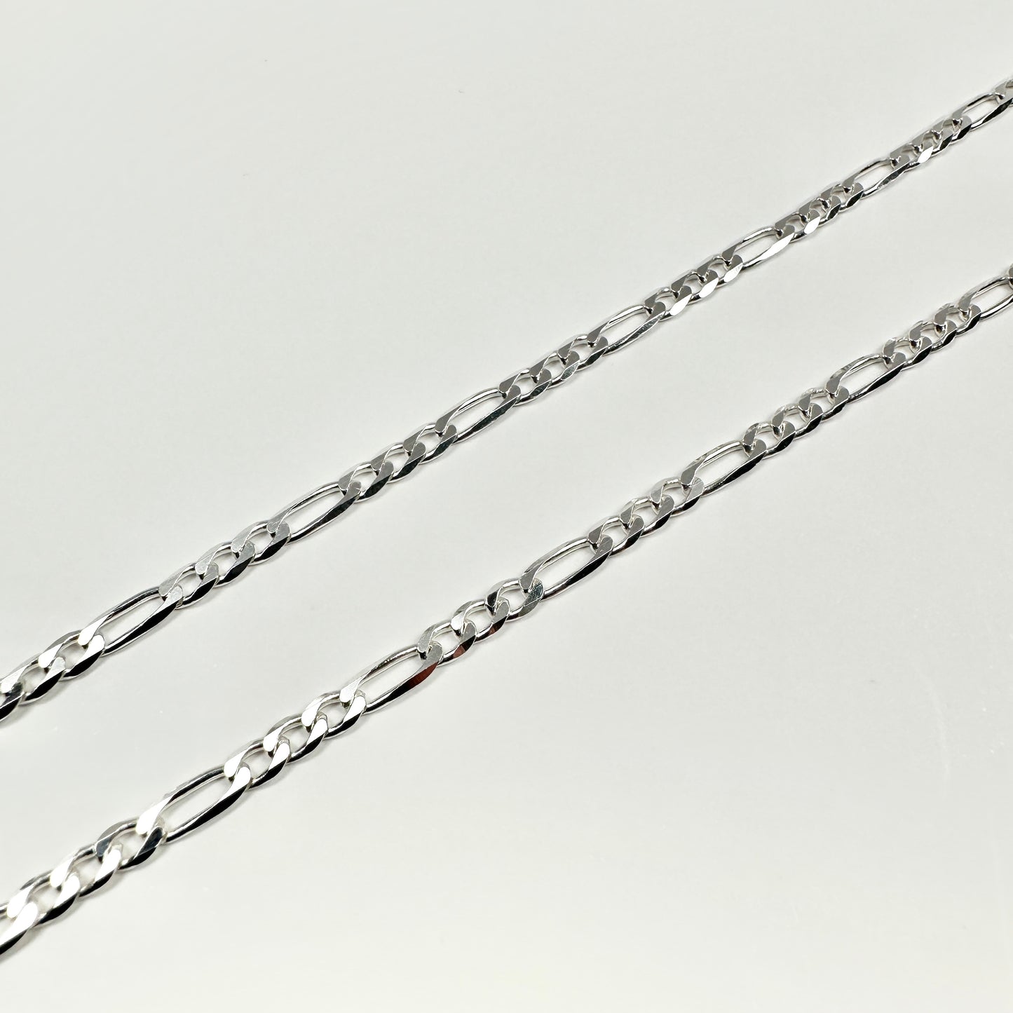 Solid .925 Sterling Silver Figaro Link Chain 3.5mm