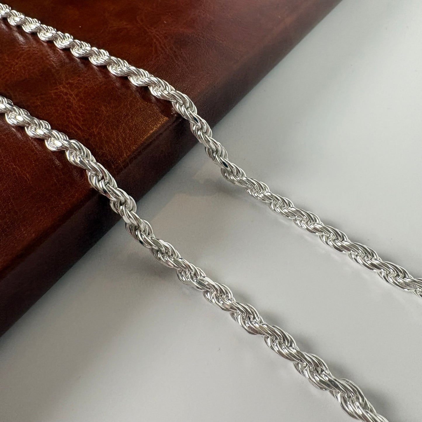 Solid .925 Sterling Silver Diamond Cut Rope Chain 5mm