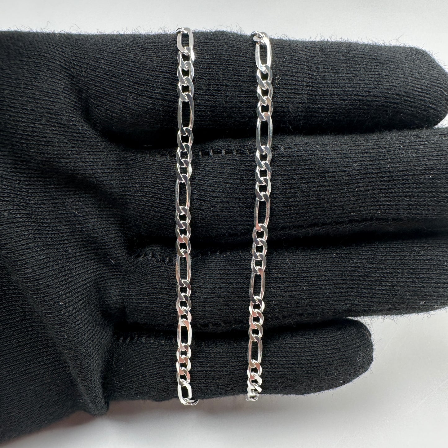 Solid .925 Sterling Silver Figaro Link Chain 3.5mm