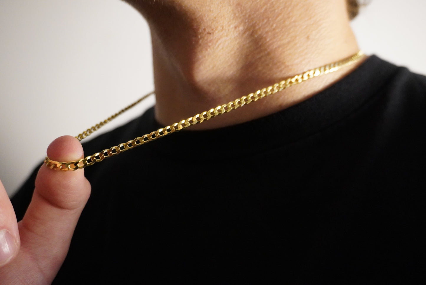 14k Gold Vermeil Flat Cuban Link Chain 4mm