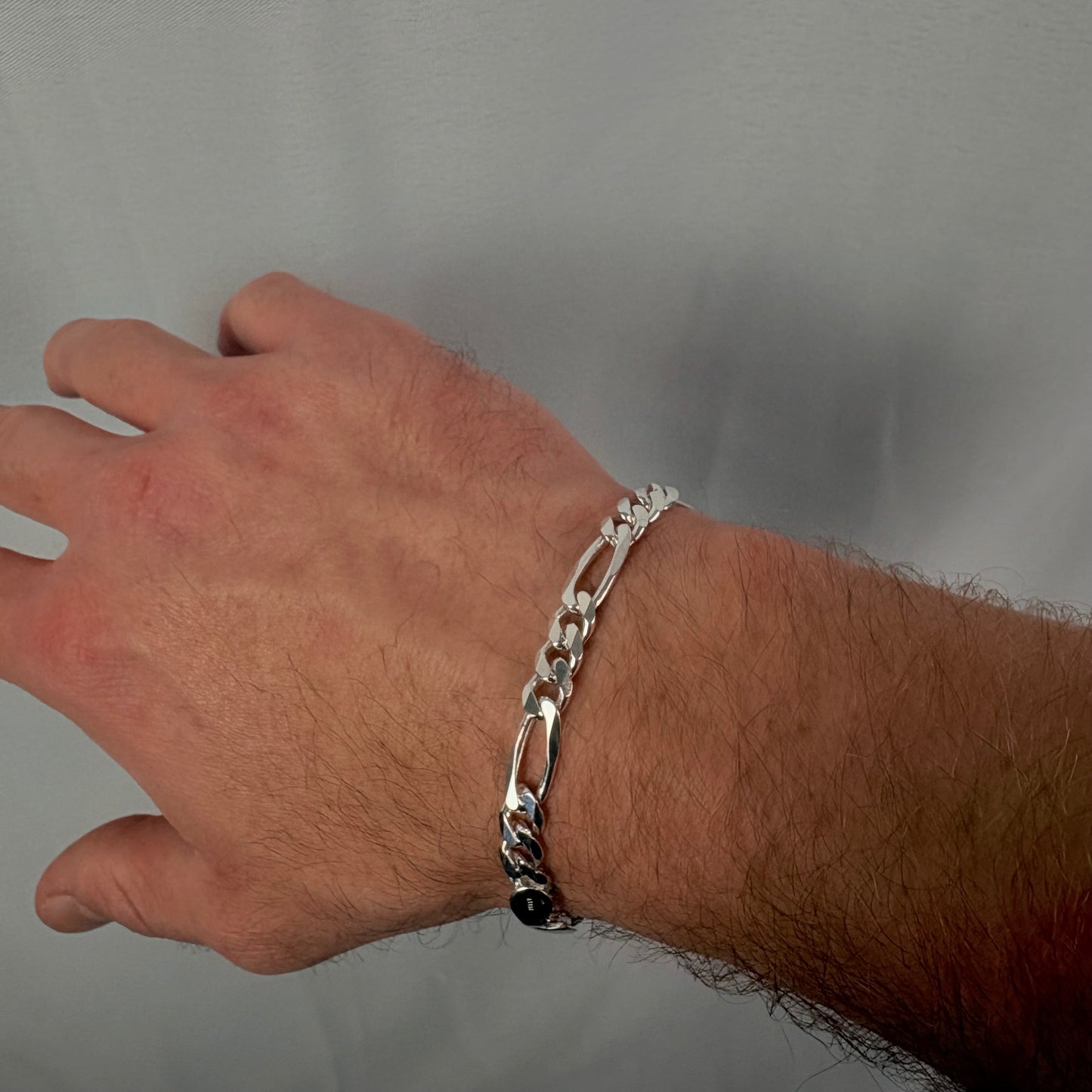 Solid .925 Sterling Silver Figaro Link Bracelet In 7mm 7 - 9 Inches