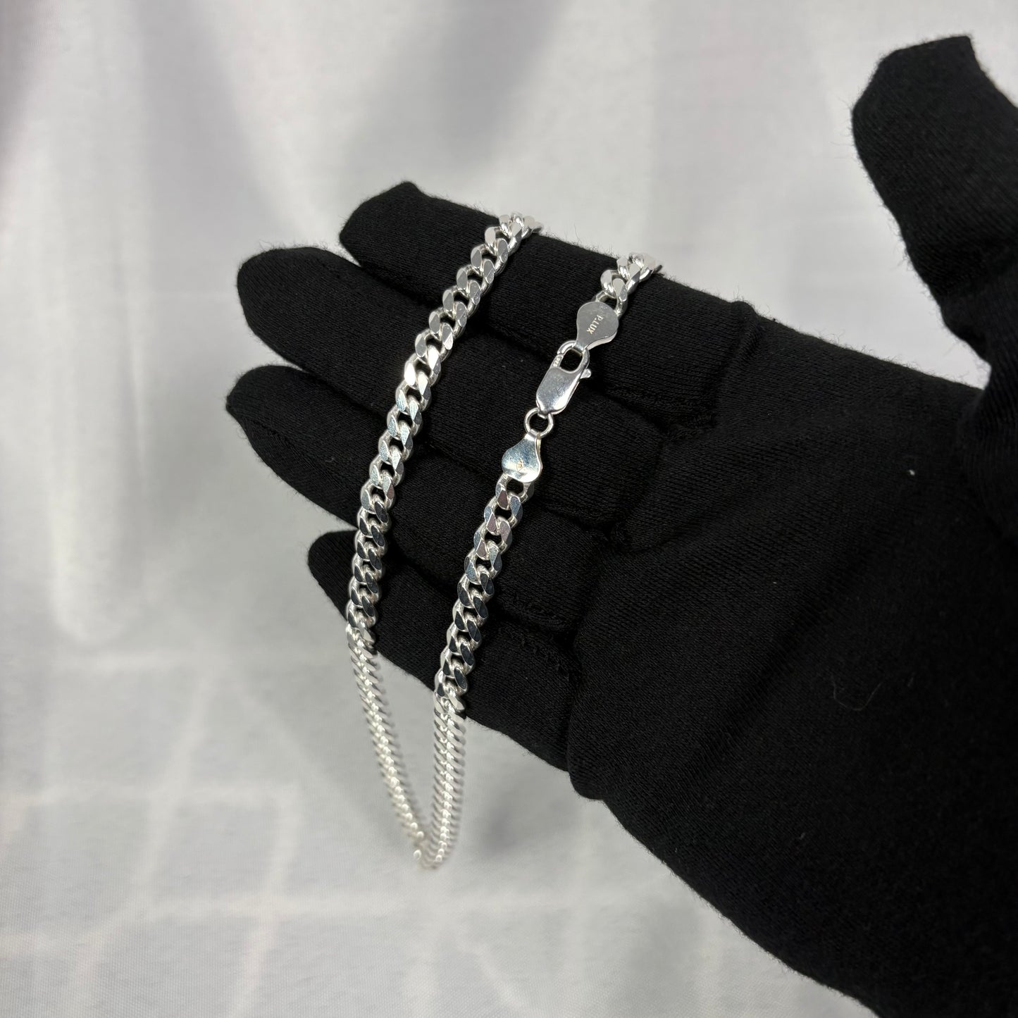 Solid .925 Sterling Silver Cuban Link Necklace In 6.5mm