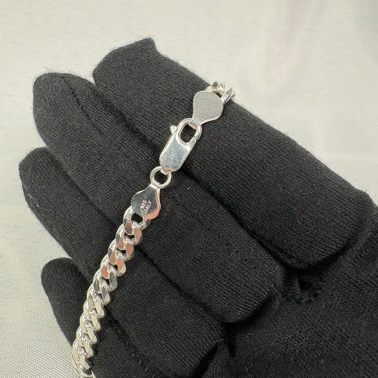 Solid .925 Sterling Silver Cuban Link Necklace In 6.5mm