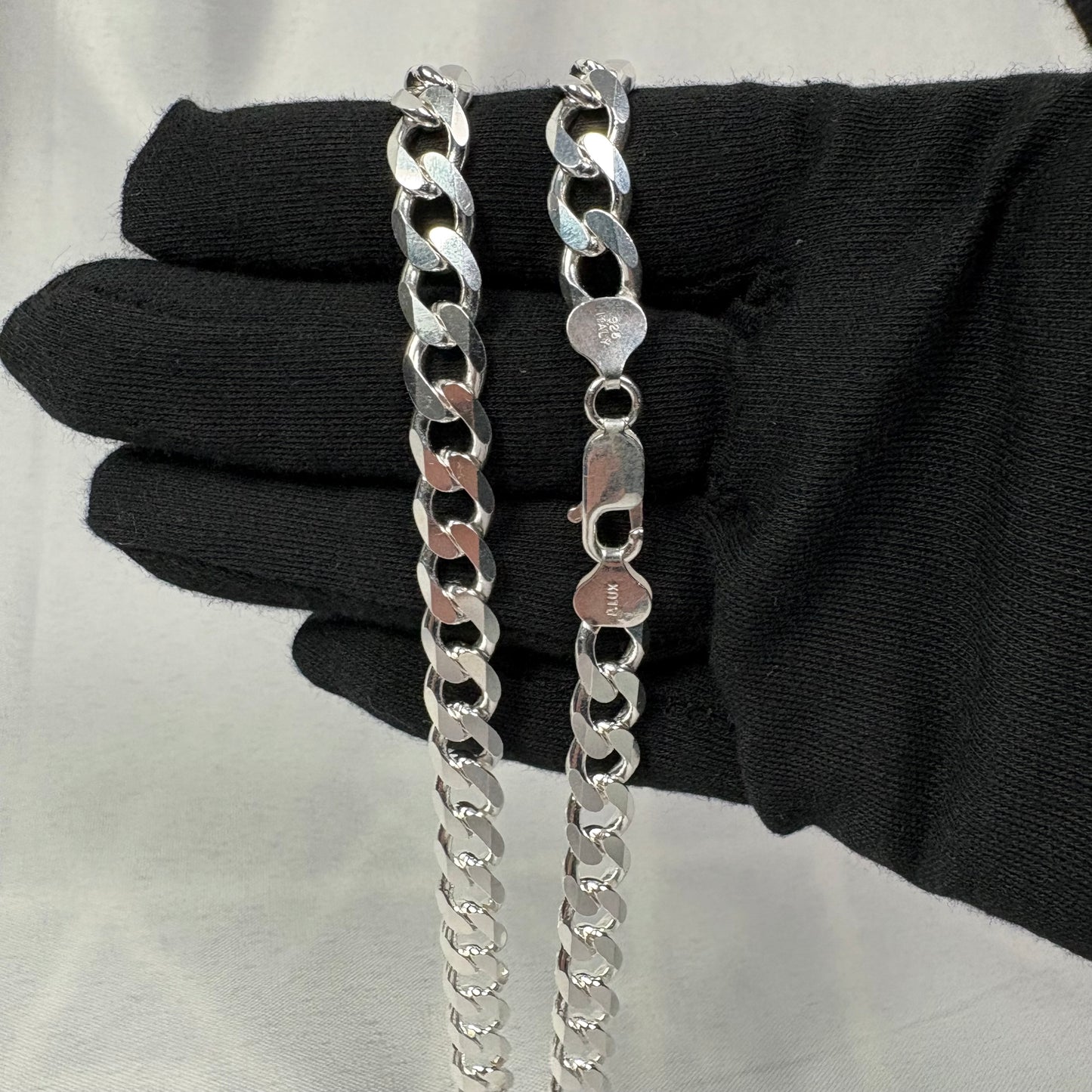 Solid .925 Sterling Silver Cuban Link Necklace In 8mm