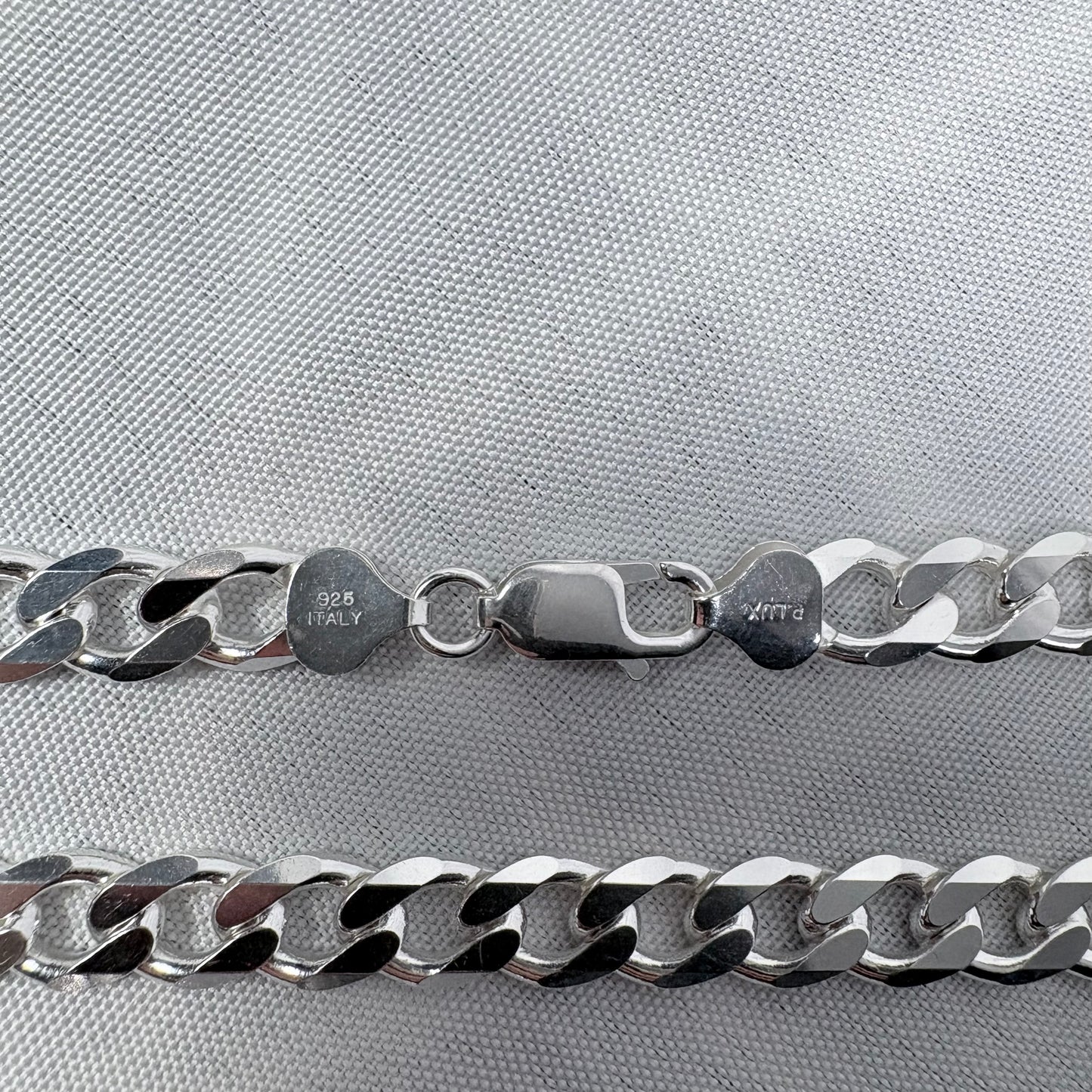 Solid .925 Sterling Silver Cuban Link Necklace In 8mm
