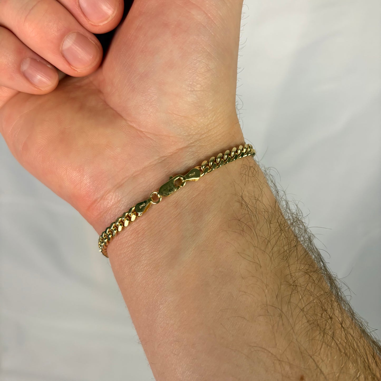 14k Gold Vermeil Miami Cuban Link Bracelet In 4mm 7 & 8 Inches