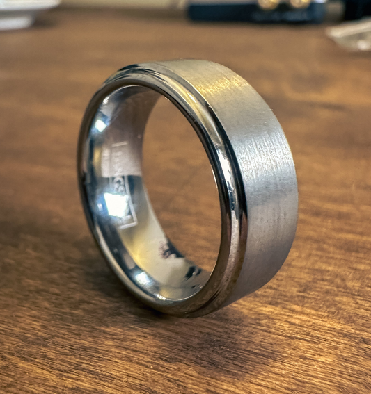 Silver Brushed Tungsten Ring