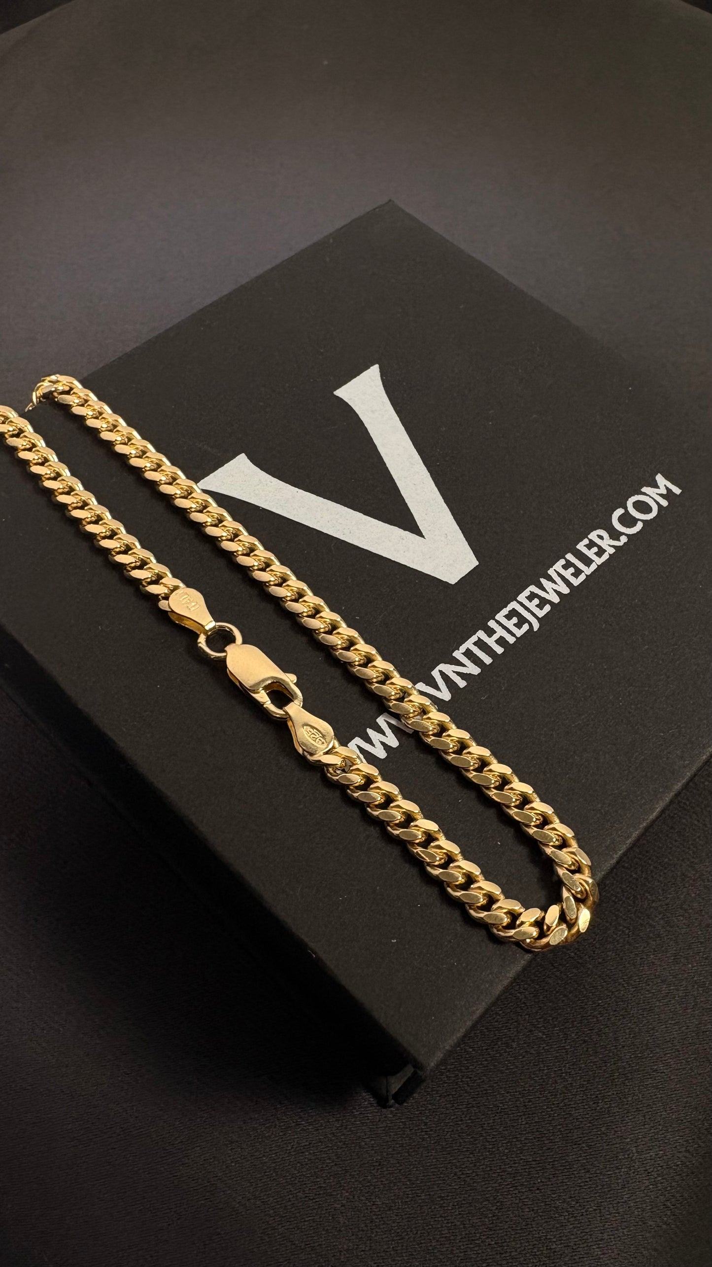 14k Gold Vermeil Miami Cuban Link Bracelet In 4mm 7 & 8 Inches