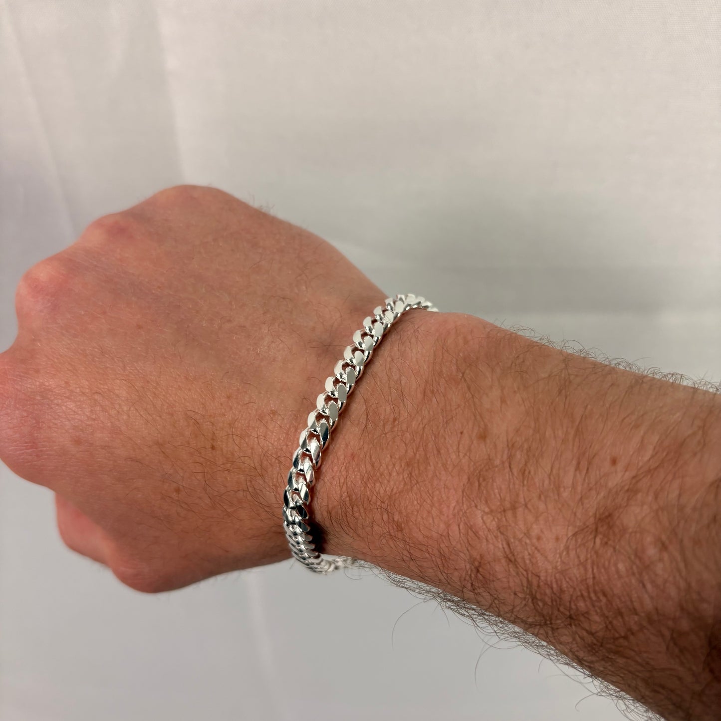 Solid .925 Sterling Silver Heavy Miami Cuban Bracelet 6.3mm