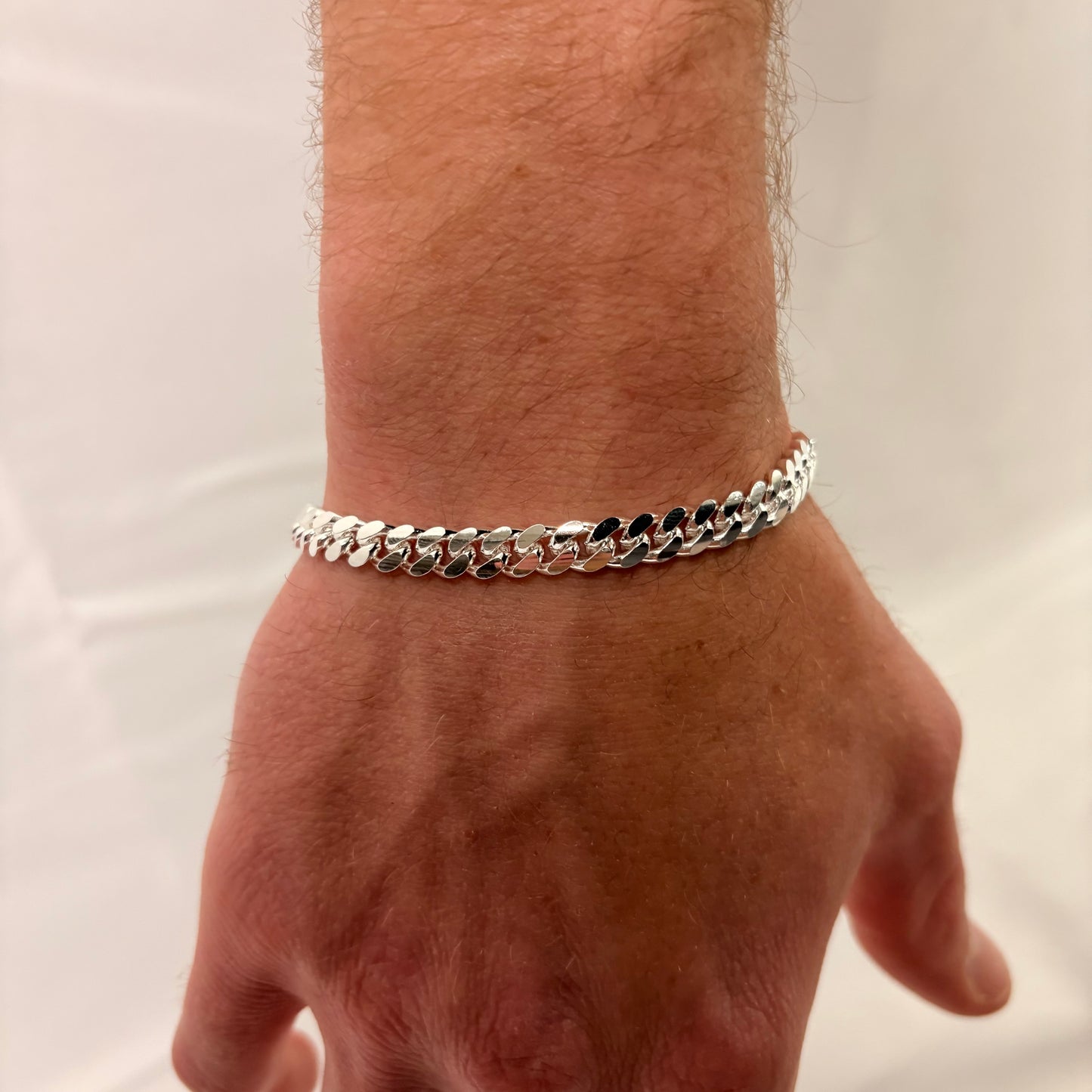 Solid .925 Sterling Silver Heavy Miami Cuban Bracelet 6.3mm