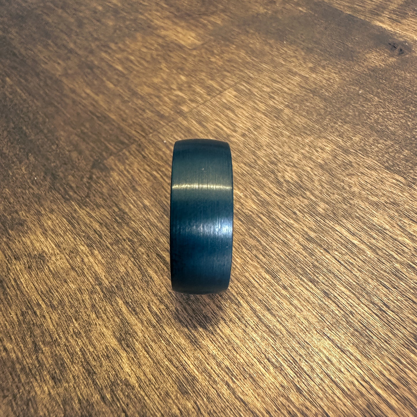 Satin Black Ring with Authentic Whiskey Barrel Wood