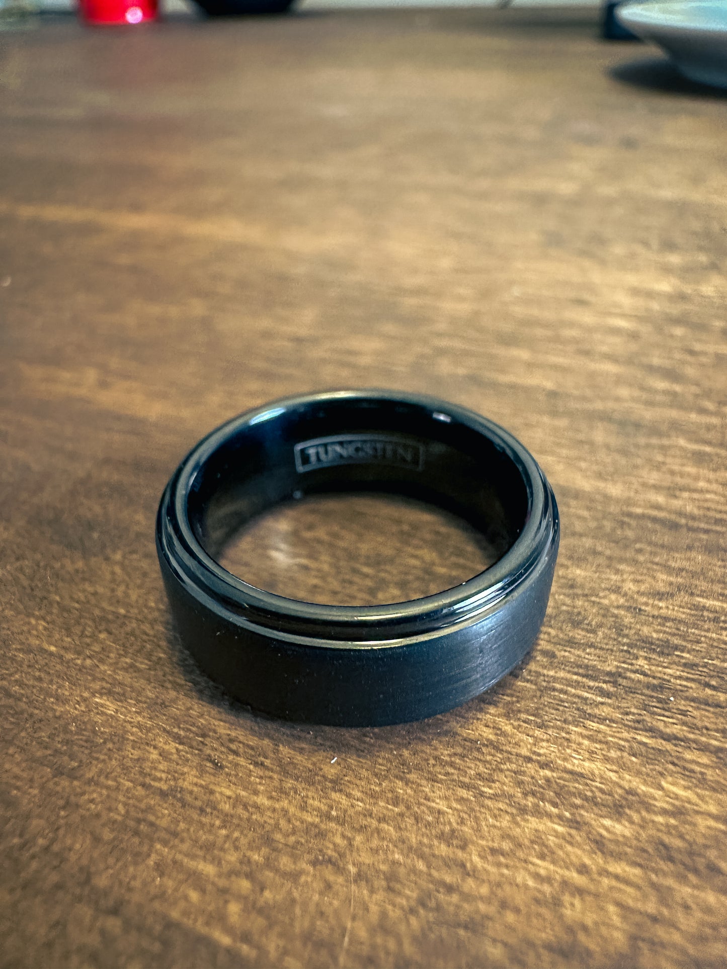 Black Brushed Finish Tungsten Ring