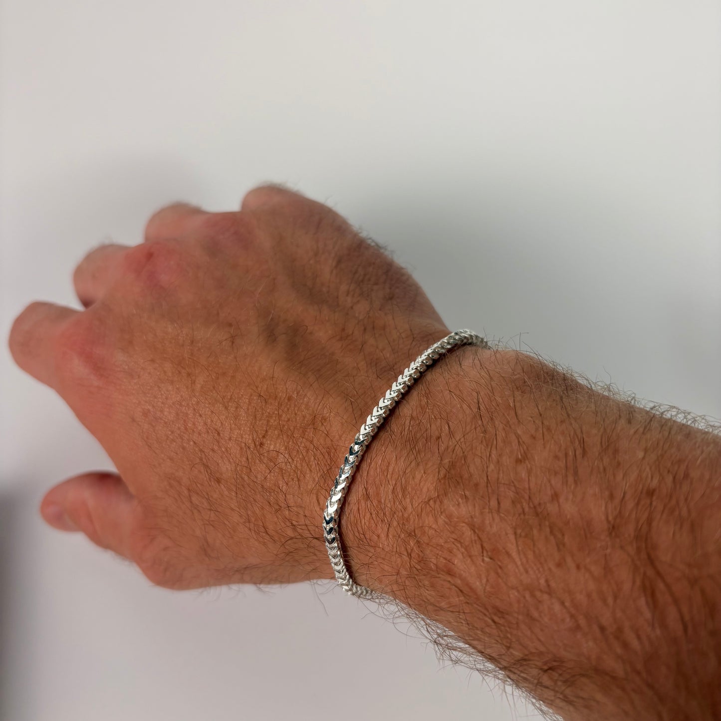Solid .925 Sterling Silver Franco Bracelet In 2.5mm 7 & 8 Inches