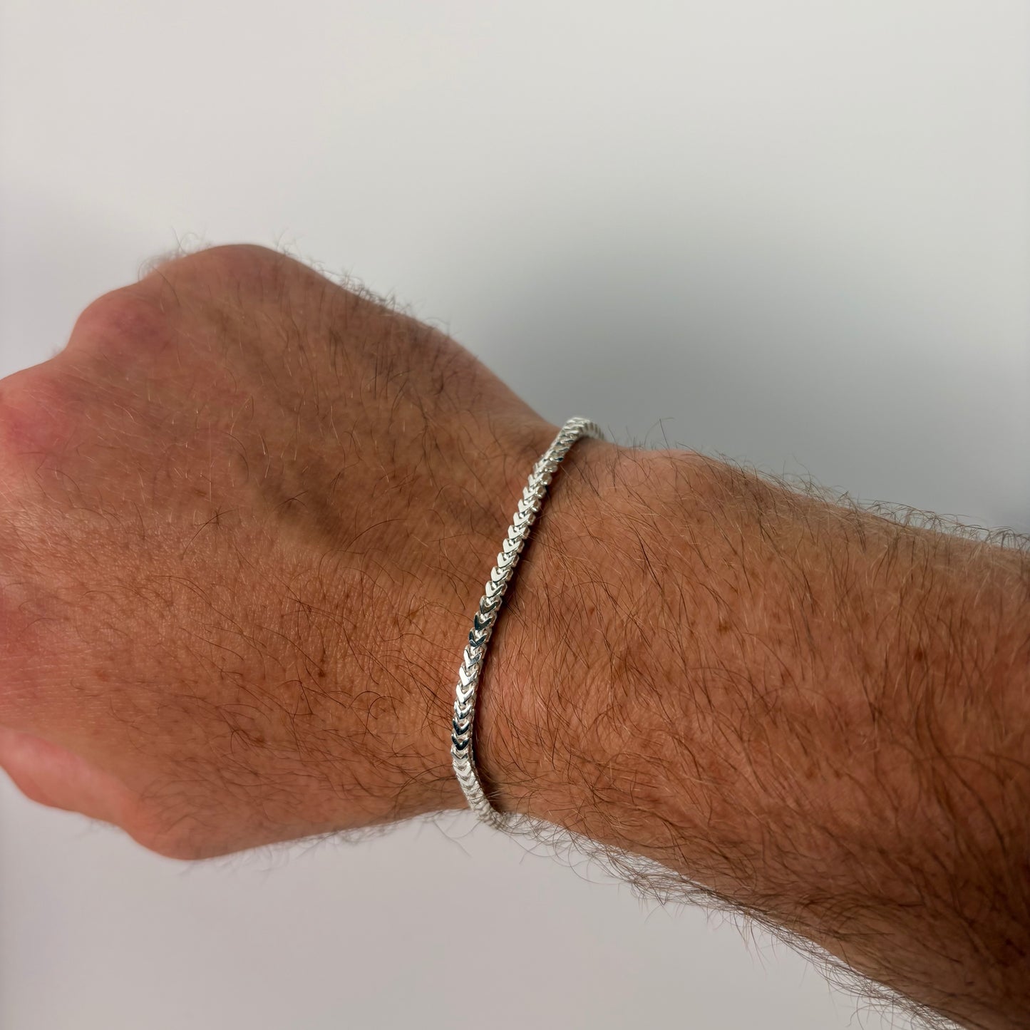 Solid .925 Sterling Silver Franco Bracelet In 2.5mm 7 & 8 Inches