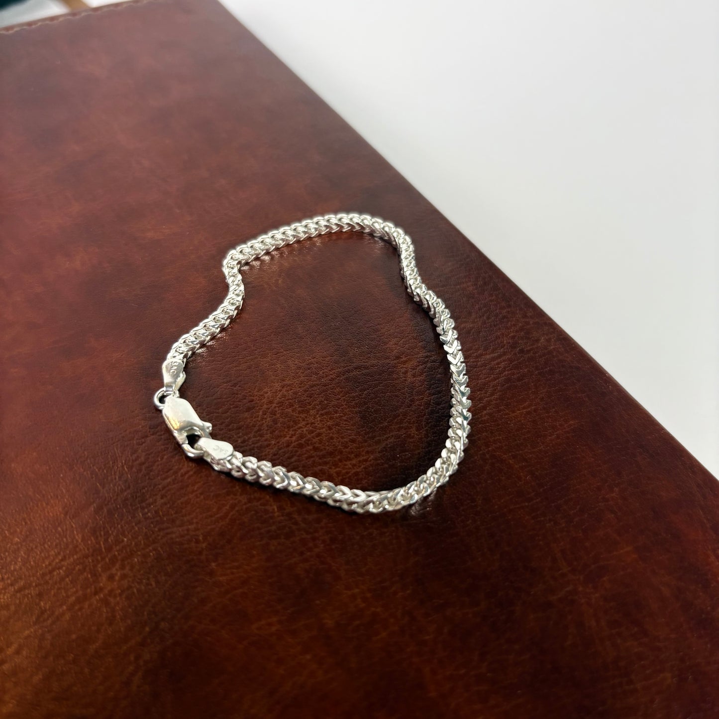 Solid .925 Sterling Silver Franco Bracelet In 2.5mm 7 & 8 Inches