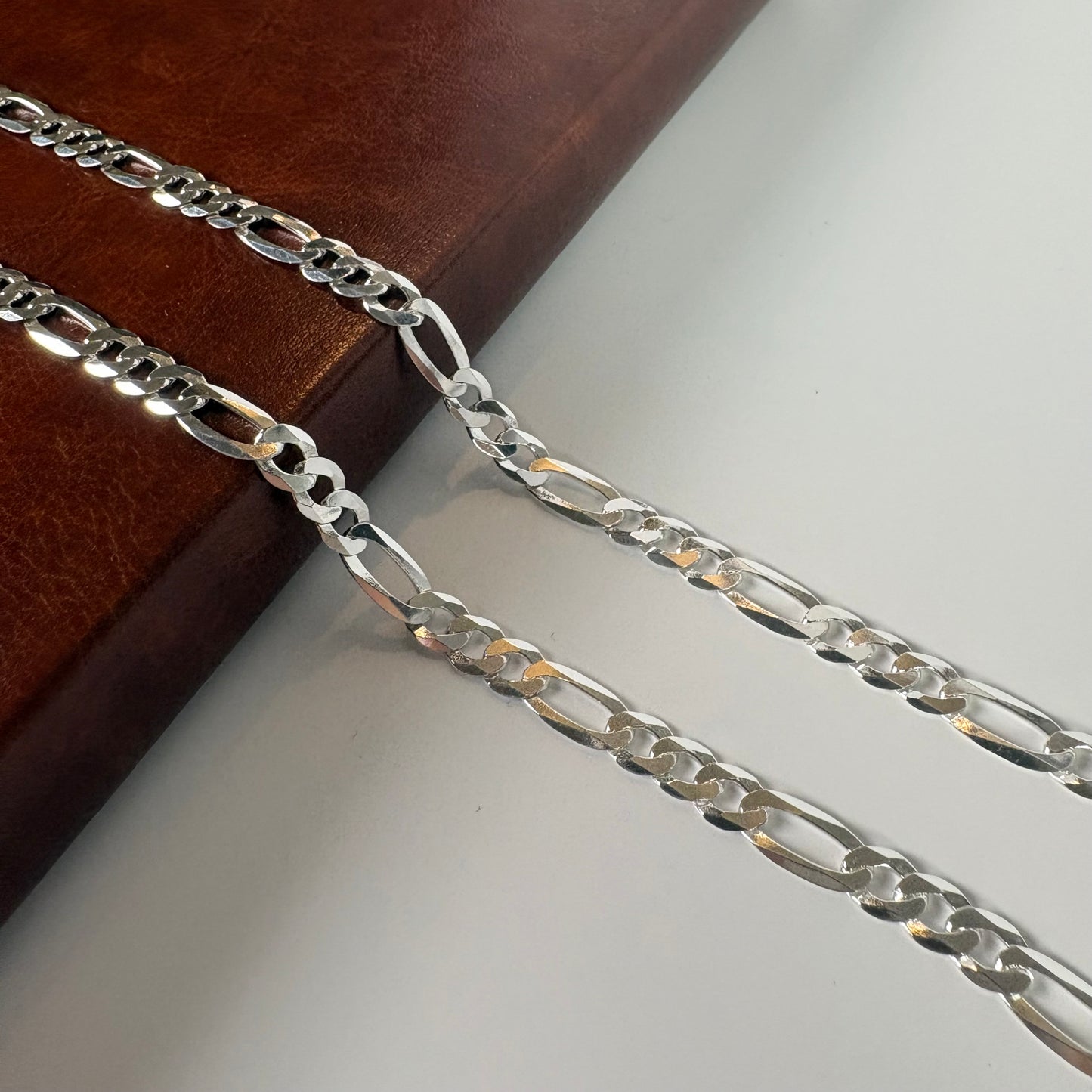Solid .925 Sterling Silver Figaro Link Chain In 5mm