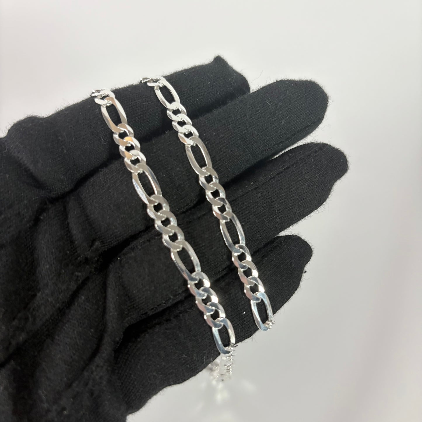 Solid .925 Sterling Silver Figaro Link Chain In 5mm