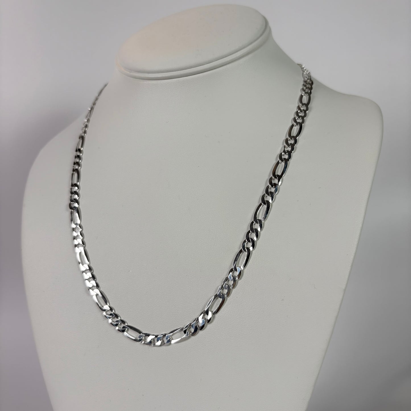 Solid .925 Sterling Silver Figaro Link Chain In 5mm