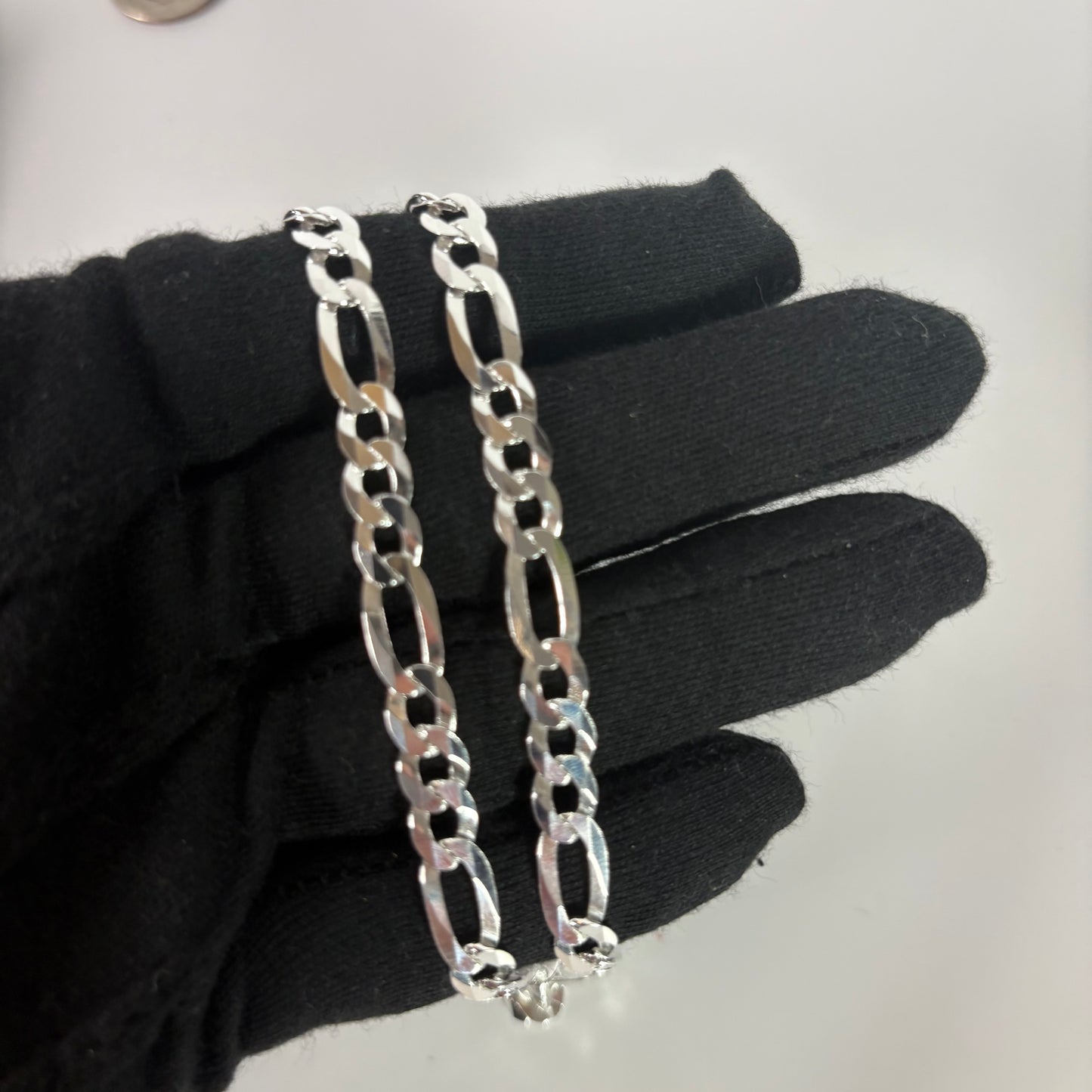 Solid .925 Sterling Silver Figaro Link Chain In 7mm