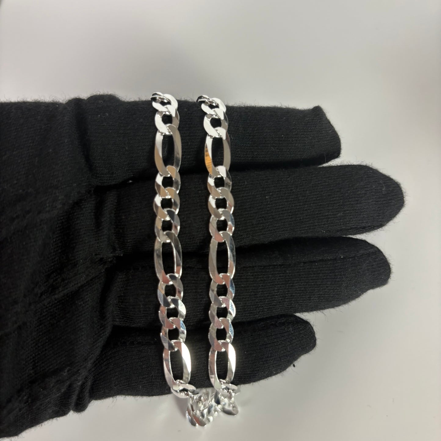 Solid .925 Sterling Silver Figaro Link Chain In 7mm